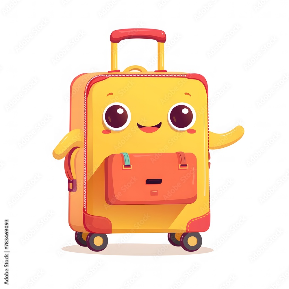 Cute and Happy suitcase Character in Simple Cartoon Style
Cute and Happy suitcase Character in Simple Cartoon Style