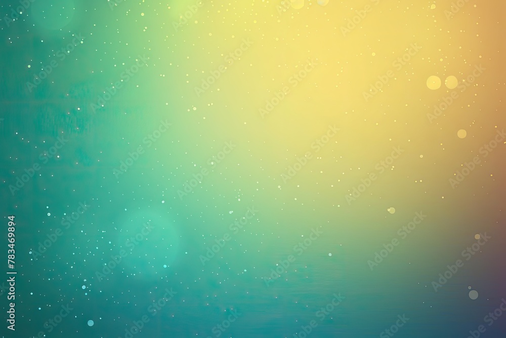 A glowing green and yellow gradient background with white sparkles.