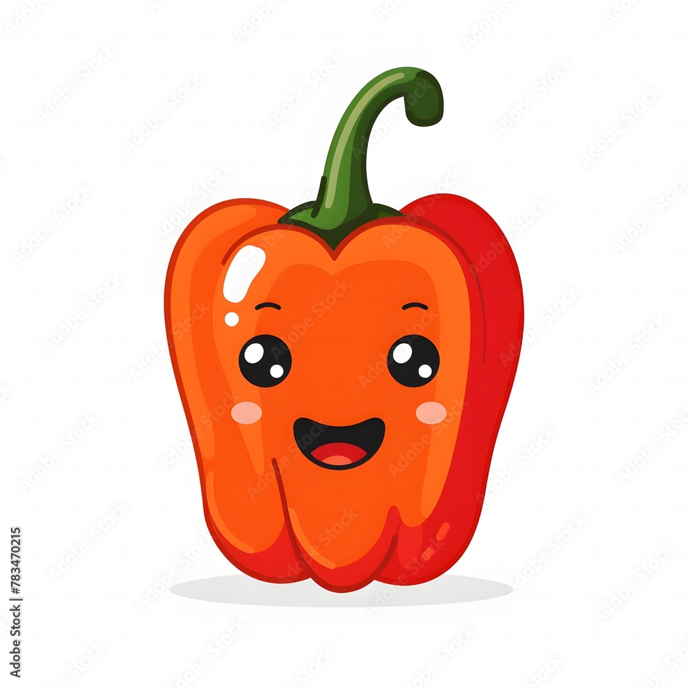 Cute and Happy bell pepper Character in Simple Cartoon Style
Cute and Happy bell pepper Character in Simple Cartoon Style