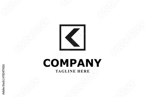 Free Download letter k and arrow inside black frame logo - GFXLoad