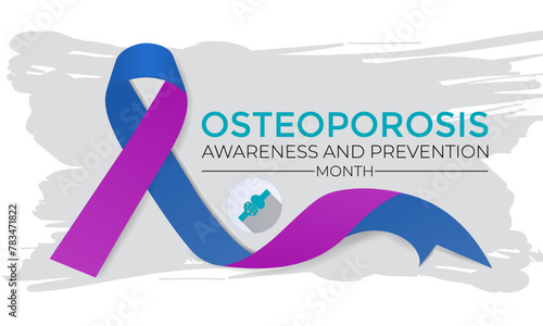 National Osteoporosis awareness and prevention month observed each year in May Banner, card, poster with text inscription. Vector illustration