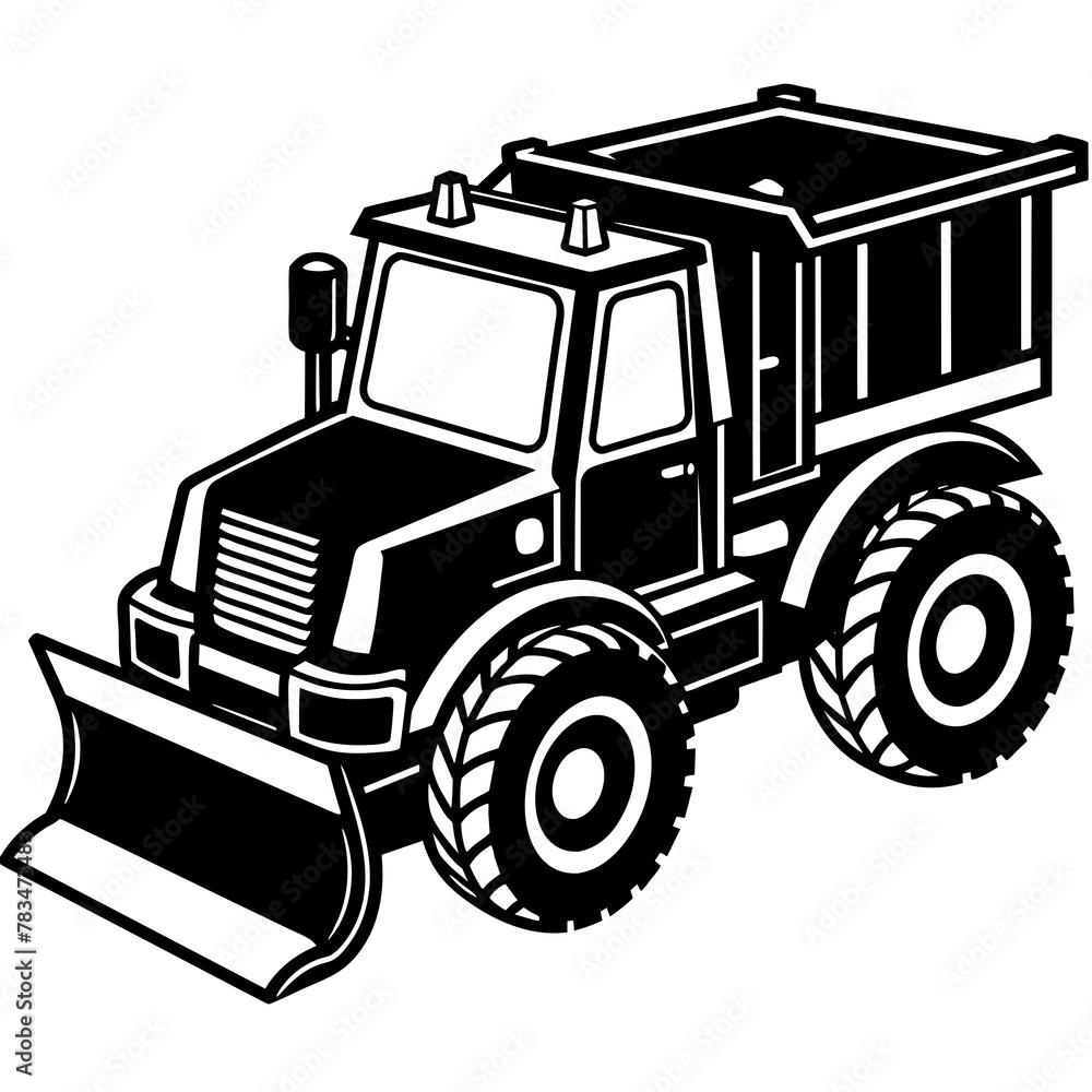 Naklejka premium bulldozer ready vector illustration mascot,bulldozer silhouette,vector,icon,svg,characters,Holiday t shirt,black bulldozer drawn trendy logo Vector illustration,bulldozer on a white background,eps,png