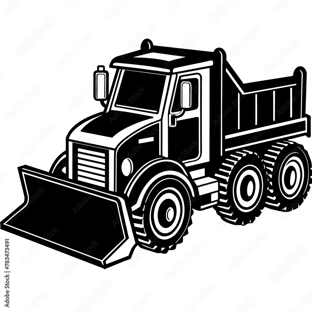 Naklejka premium bulldozer ready vector illustration mascot,bulldozer silhouette,vector,icon,svg,characters,Holiday t shirt,black bulldozer drawn trendy logo Vector illustration,bulldozer on a white background,eps,png