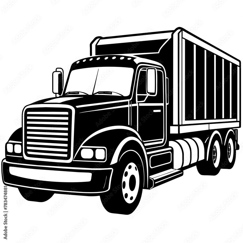 truck isolated on white mascot,truck silhouette,vector,icon,svg,characters,Holiday t shirt,black truck drawn trendy logo Vector illustration,truck on a white background,eps,png