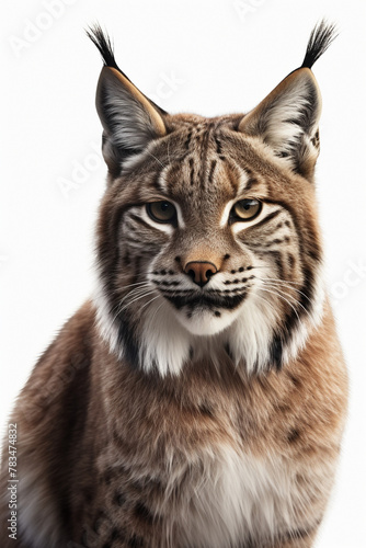 Lynx, Bobcats, Lynx Cub, on White Background