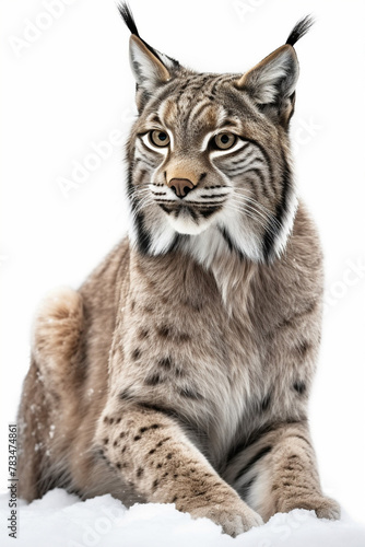 Lynx, Bobcats, Lynx Cub, on White Background