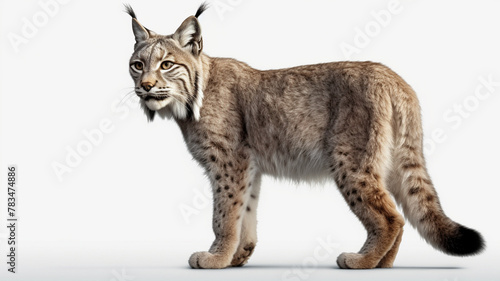 Lynx, Bobcats, Lynx Cub, on White Background photo