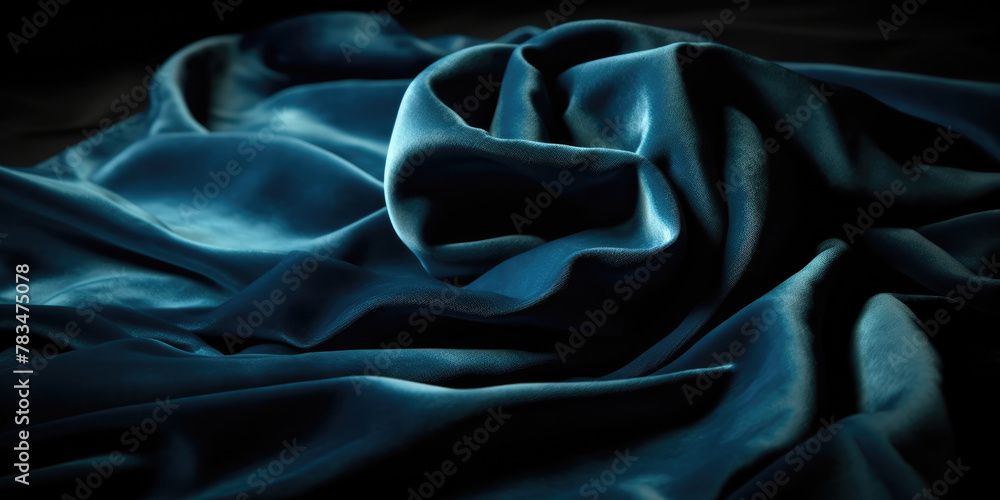 Obraz premium Blue satin background. Silk fabric texture. Blue satin background with some smooth folds in it