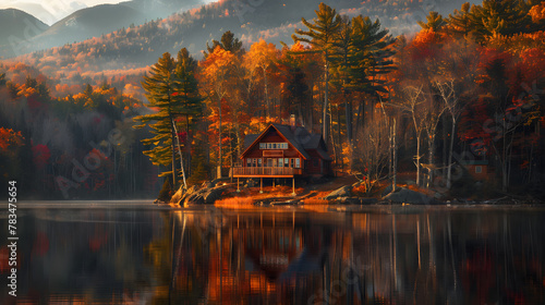 Serene Autumn Splendor: A Captivating Display of New Hampshire's Natural Attractions