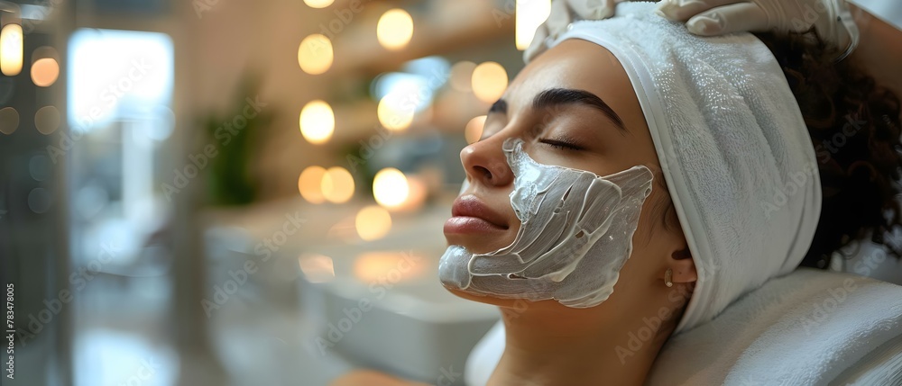 Soothing Spa Skin Care: Chemical Peel for Radiant Complexion. Concept Spa Treatments, Chemical Peels, Skincare Routine, Radiant Complexion