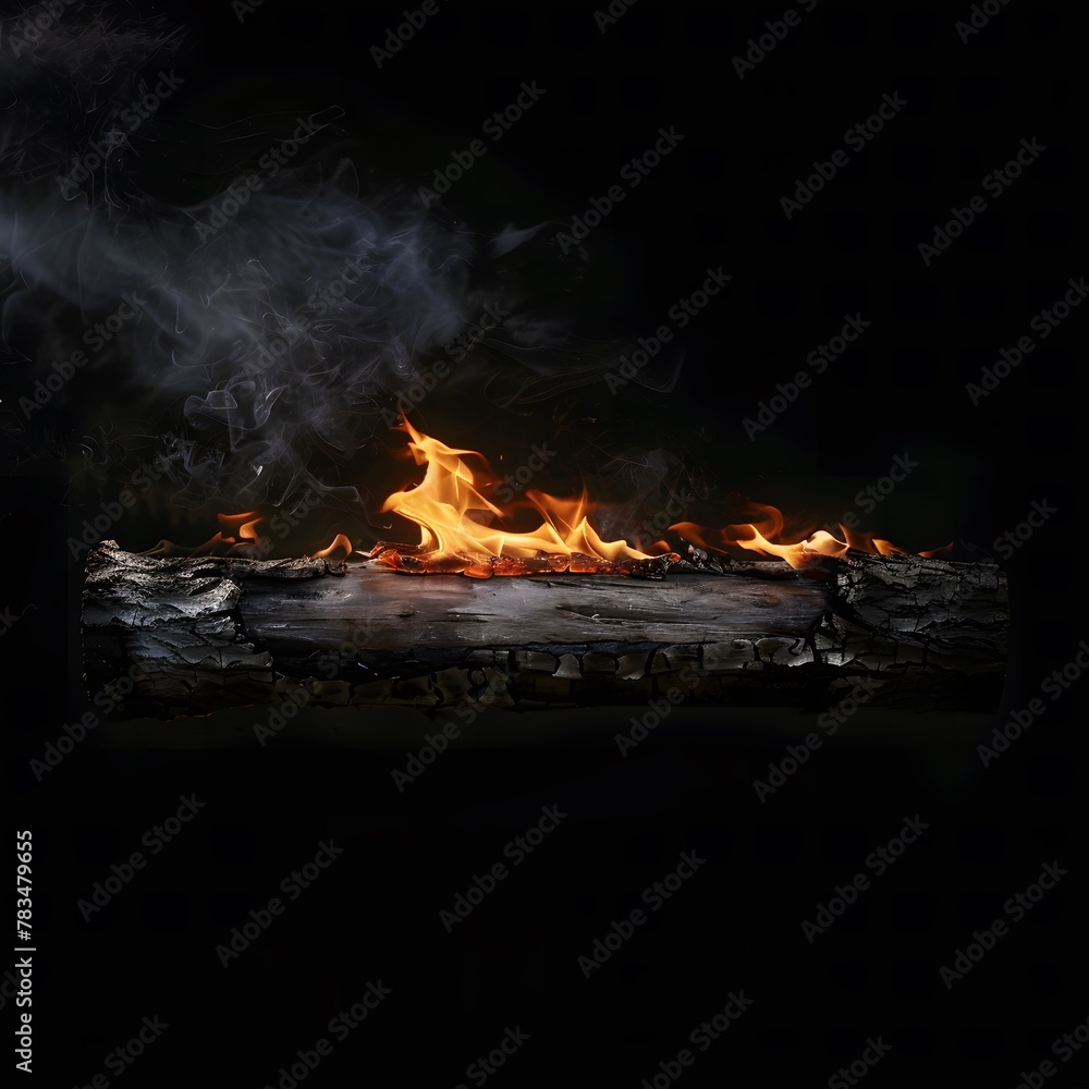 Fototapeta premium Glowing Embers and Flames on a Dark Night