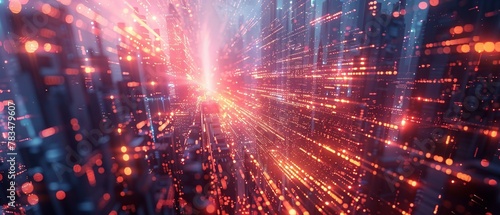 Retro digital expanse, glowing neon, future nostalgia