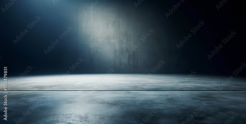 Naklejka premium Intense light beams over a sleek concrete floor, symbolizing clarity and focus. Generative AI