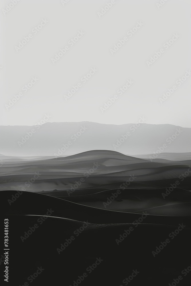 Rolling hills with a minimalist horizon line Rolling hills with a minimalist horizon line