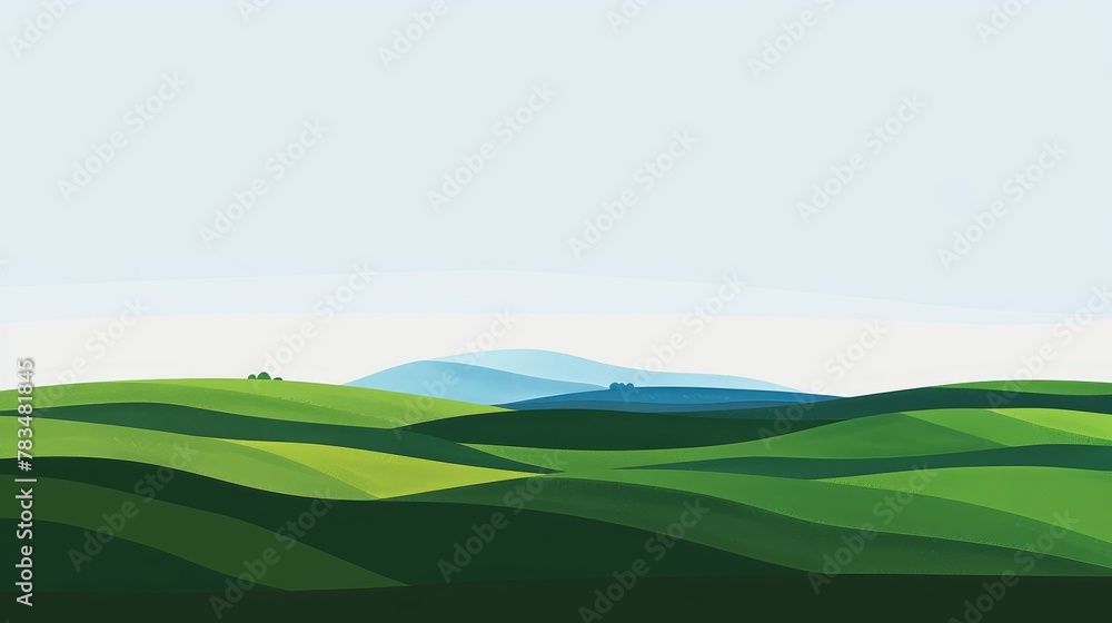 Rolling hills with a minimalist horizon line Rolling hills with a minimalist horizon line
