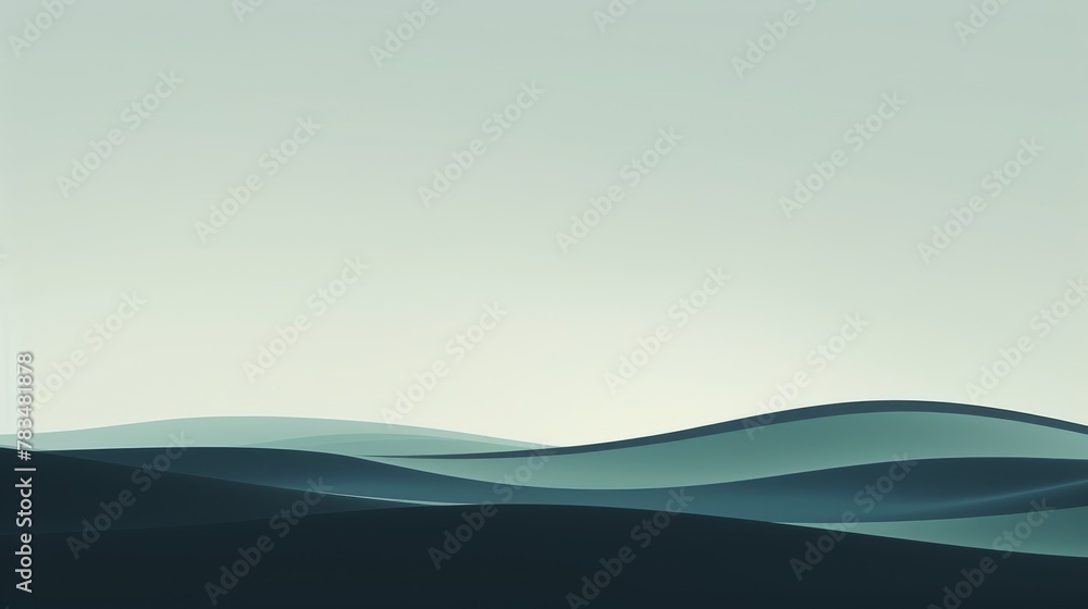Rolling hills with a minimalist horizon line Rolling hills with a minimalist horizon line