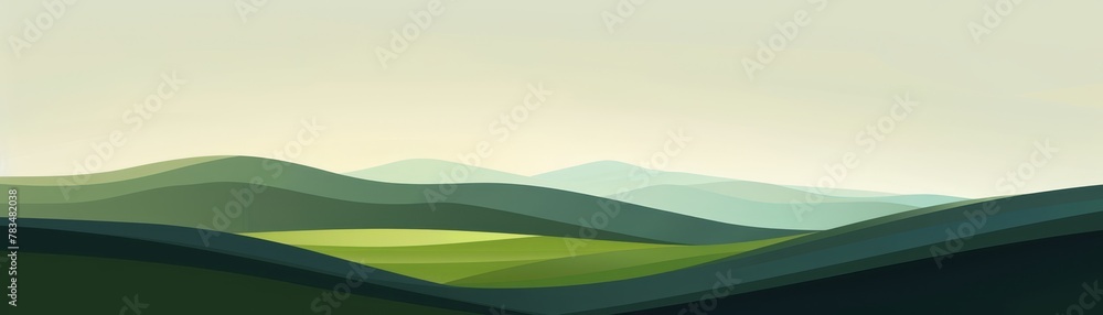  Rolling hills with a minimalist horizon line