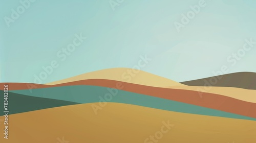  Rolling hills with a minimalist horizon line