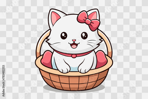 cat with basket