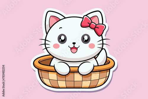 cat with a basket
