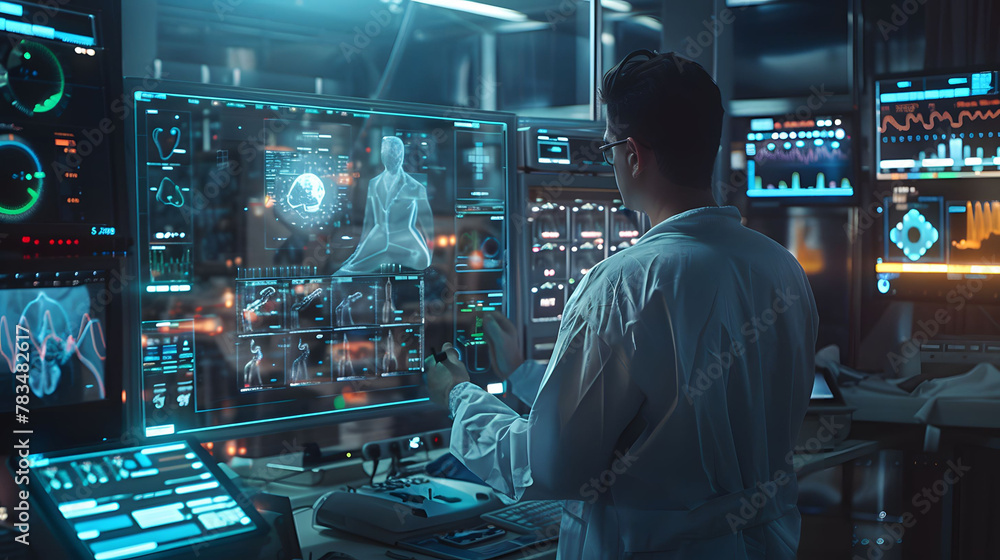 Futuristic Healthcare: Doctor Utilizing Holographs for Patient Health Review Futuristic Healthcare: Doctor Utilizing Holographs for Patient Health Review