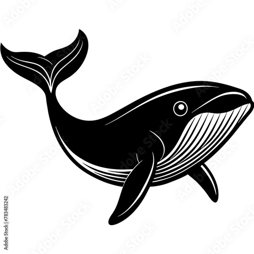 Whale mascot Whale silhouette vector icon svg characters Holiday t shirt black fish drawn trendy logo Vector illustration fish on a white background eps png