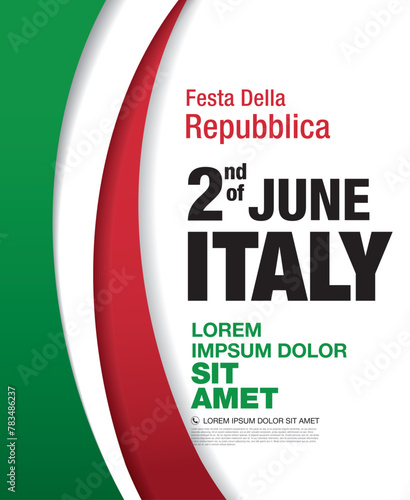 Italy, republic day. Vector graphic design
