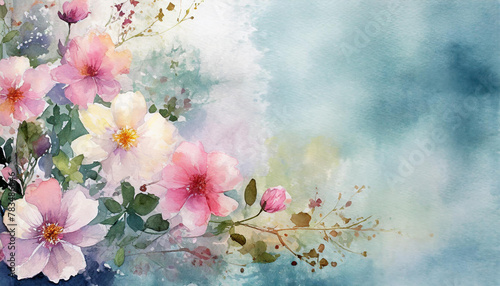 flowers with watercolor background #783486646
