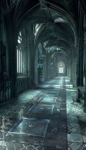 Ghostly Echoes Through the Cavernous Gothic Halls Exploring the Haunting Ambience of an Abandoned Monastic Sanctuary