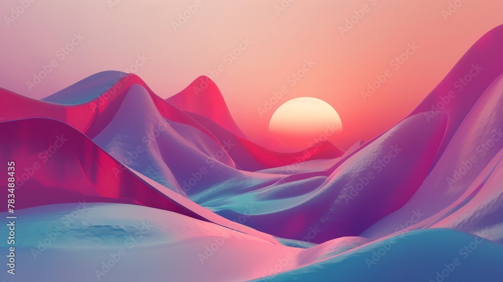 Transform abstract shapes into surreal landscapes using digital rendering techniques, featuring unexpected camera angles for a mind-bending visual experience