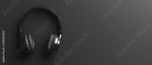 A minimalist representation of a headphones on a solid background