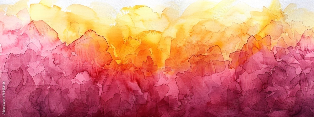 Pink and yellow watercolor painting abstracts Pink and yellow watercolor painting abstracts