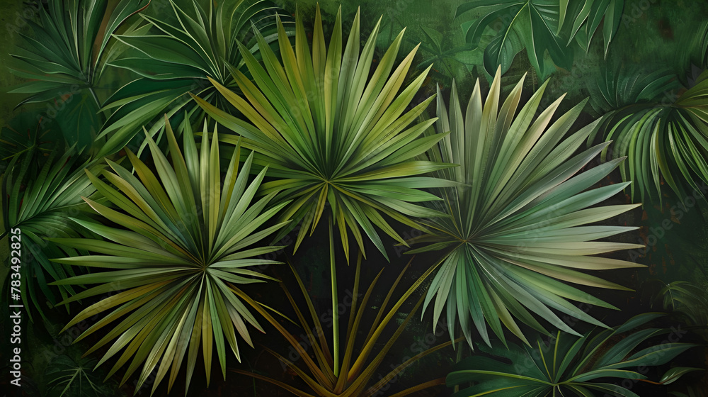 palm tree leaves , generative ai