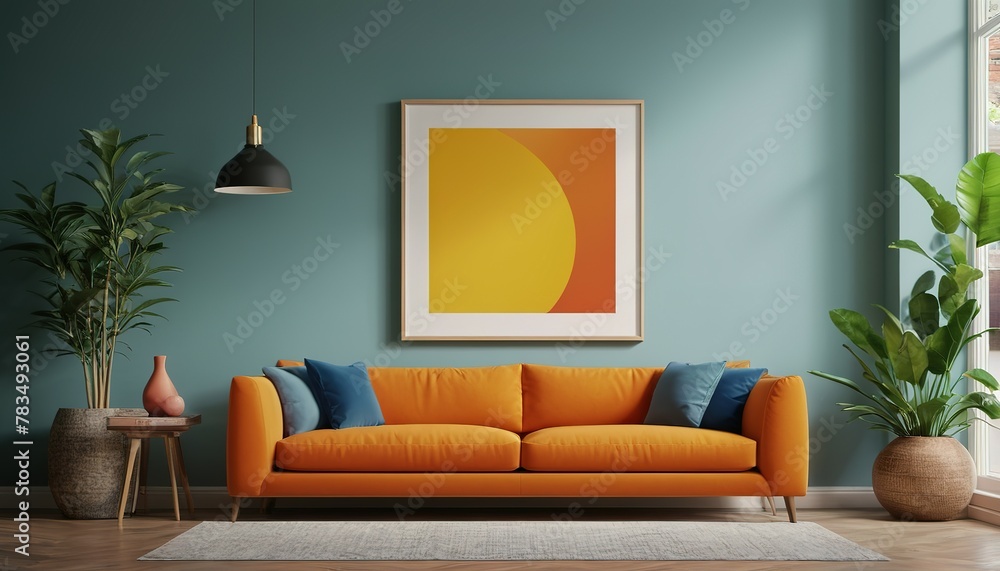 Fototapeta premium mockup poster desk, poster desk, mockup desk, Interior Mockup, living room mockup, interior mockup living room, mockup, interior, living room, mockup poster square, mockup poster desk,