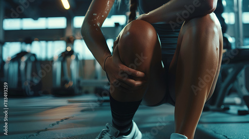 legs of a person in the gym   generative ai