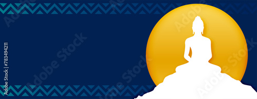 papercut buddha purnima or vesak day banner with text space