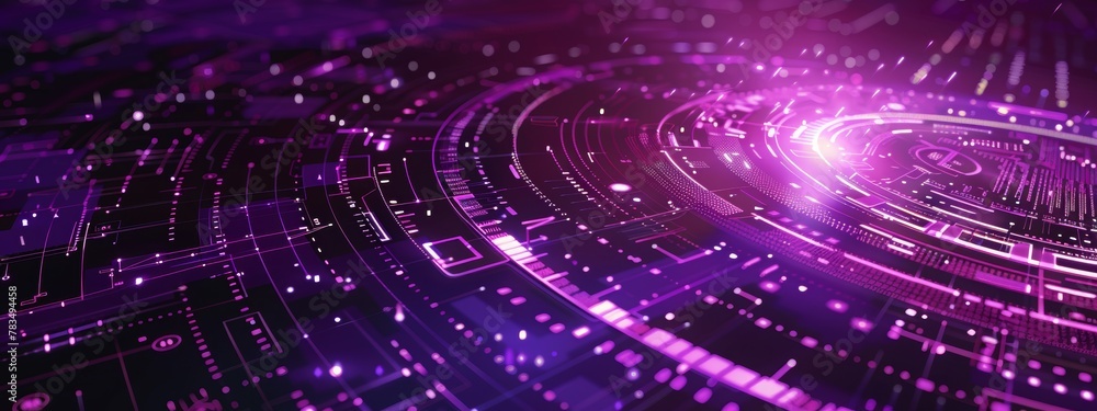 Naklejka premium technology purple and fiber optic background