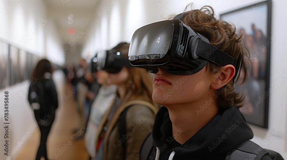 people using VR on the street photo of progress in VR technology being used by men and women on the street people using VR on the street photo of progress in VR technology being used by men and women on the street