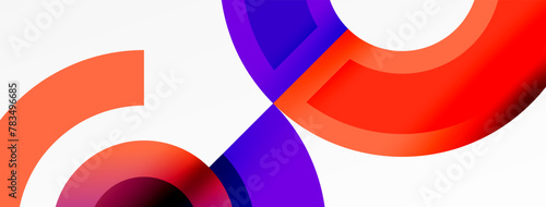 Colorful art with red  purple  and blue infinity symbols on white background