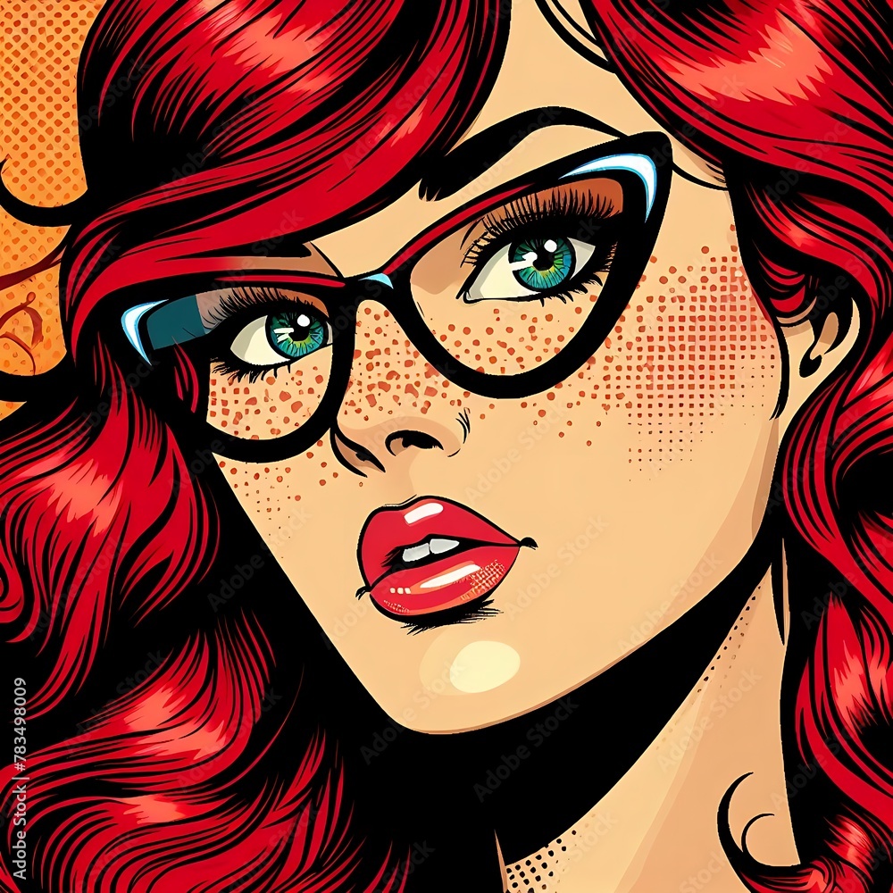 woman face comic book style woman face comic book style