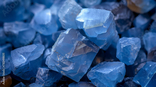 High-Quality Photograph of Blue and Purple Crystal Cluster