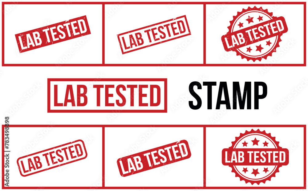 Lab Tested rubber grunge stamp set vector Lab Tested rubber grunge stamp set vector