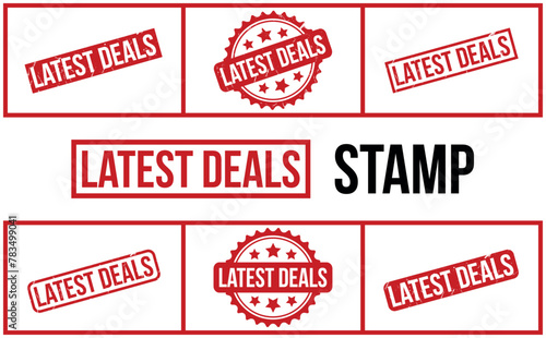 Latest Deals Rubber Stamp Set Vector