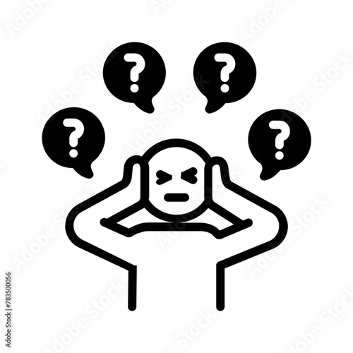 Vector solid black icon for Problems