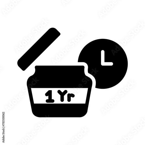 Vector solid black icon for Shelf life