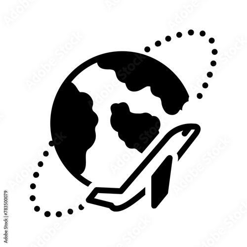 Vector solid black icon for Worldwide