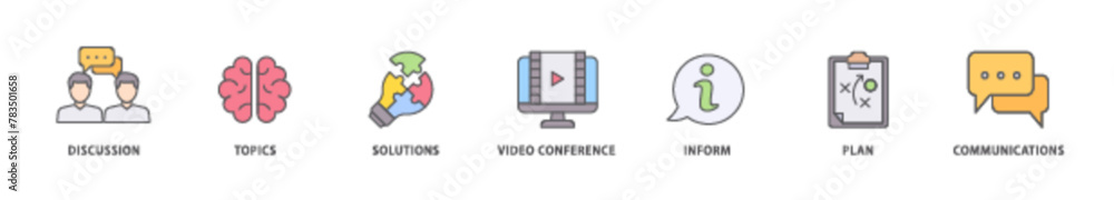 Meeting icon packs for your design digital and printing of communications, topics, solutions, plan, inform and video conference icon live stroke and easy to edit Meeting icon packs for your design digital and printing of communications, topics, solutions, plan, inform and video conference icon live stroke and easy to edit