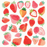 seamless background with strawberries