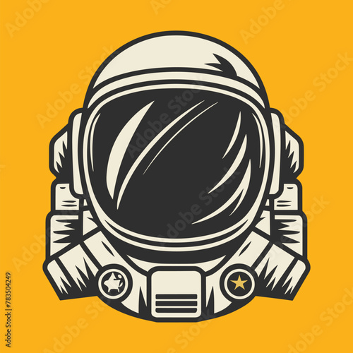 simple vintage astronaut head vector art design