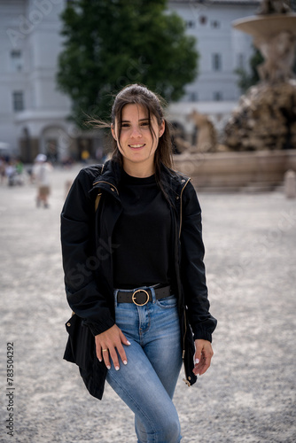 Young woman tourist visiting Salzburg
